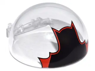 Trans-Clear Windscreen 6 x 6 x 3 Canopy Half Sphere with Dual 2 Fingers with Bat Pattern
