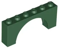 Dark Green Arch 1 x 6 x 2 - Medium Thick Top without Reinforced Underside