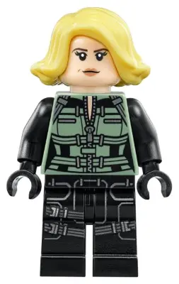 Black Widow - Black Jumpsuit, Bright Light Yellow Short Hair, Printed Legs