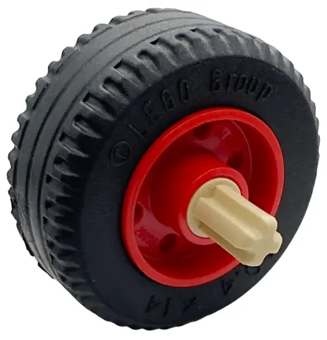 Wheel 18mm D. x 14mm with Pin Hole, Fake Bolts and Shallow Spokes with Black Tire 30.4 x 14 Solid wi