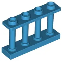Dark Azure Fence 1 x 4 x 2 Spindled with 4 Studs