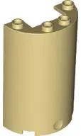 Tan Cylinder Half 2 x 4 x 5 with 1 x 2 Cutout