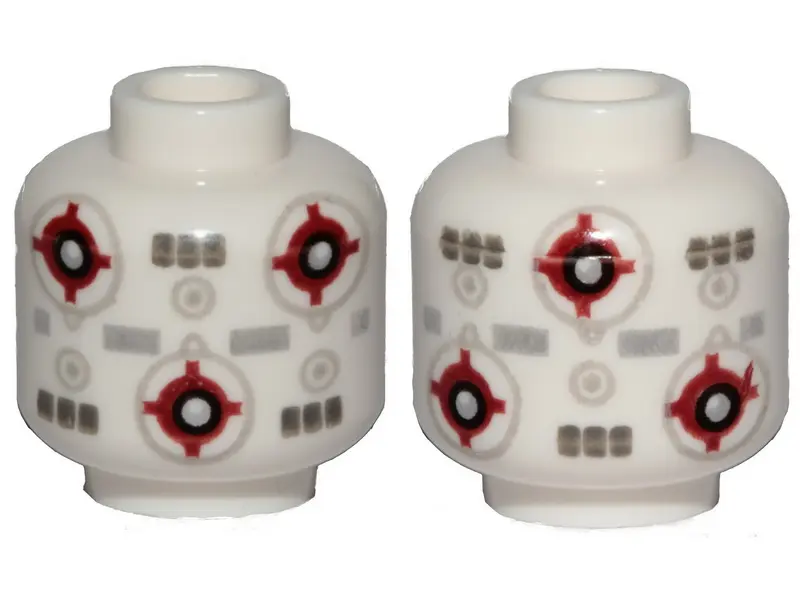 White Minifigure, Head without Face with SW Marksman-H Training Remote Droid Pattern