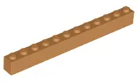 Medium Nougat Brick 1 x 12