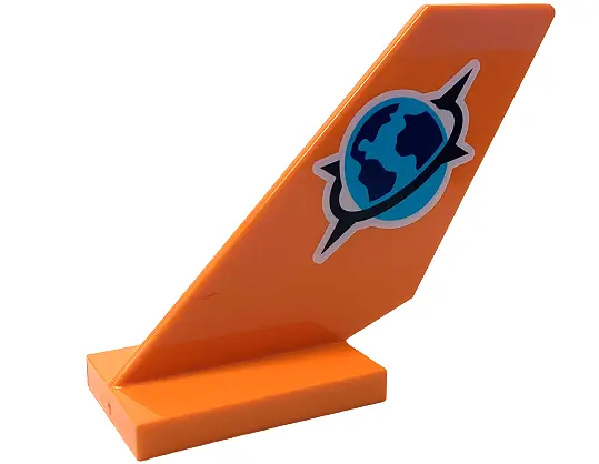 Orange Tail Shuttle with Medium Azure and Dark Blue Globe with Black Spiked Ring (Jungle Explorer Lo