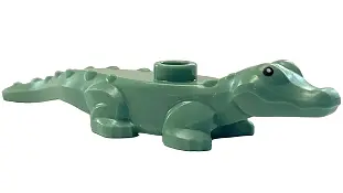 Sand Green Alligator / Crocodile Baby Hatchling with Black Eyes Pattern