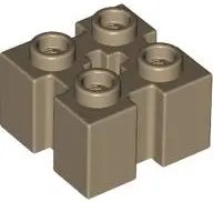 Tan Brick, Modified 2 x 2 with Channels and Axle Hole