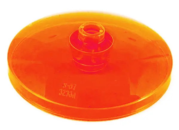 Trans-Neon Orange Dish 4 x 4 Inverted (Radar) with Open Stud