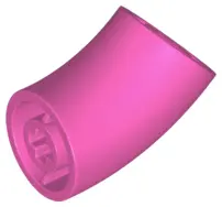 Dark Pink Brick, Round 2 x 2 D. 45 degrees Elbow (25.5mm Standing Height)