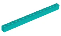 Dark Turquoise Brick 1 x 16
