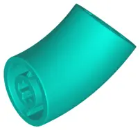 Dark Turquoise Brick, Round 2 x 2 D. 45 degrees Elbow (25.5mm Standing Height)