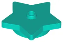 Dark Turquoise Plate, Round 4 x 4 x 2/3 with Star and Open Stud