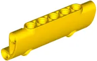 Yellow Technic, Panel Curved 7 x 3 with 2 Pin Holes through Panel Surface
