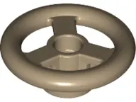 Dark Tan Vehicle, Steering Wheel Small, 2 Studs Diameter