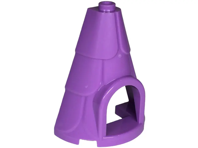 Medium Lavender Tower Roof 2 x 4 x 4 Half Cone Shaped with Roof Tiles and Window