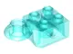 Trans-Light Blue Technic, Brick Modified 2 x 2 with Pin Hole and Rotation Joint Ball Half Horizontal