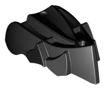 Black Hero Factory Creature Head, Jaw without Axle Hole