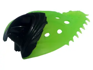 Trans-Bright Green Hero Factory Creature Cocoon Petal with Molded Hard Plastic Black Base Pattern - 