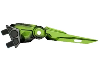 Black Hero Factory Weapon, Claw / Spike with Marbled Lime Pattern - Flexible Rubber