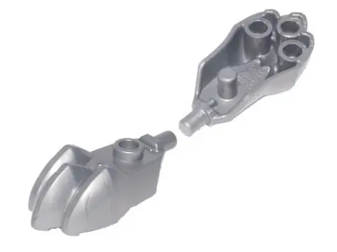 Flat Silver Paw with Stud on Top, Bar on Side and 3 Bar Holders on Bottom