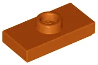 Dark Orange Plate, Modified 1 x 2 with 1 Stud with Groove (Jumper)