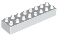White Duplo, Brick 2 x 8