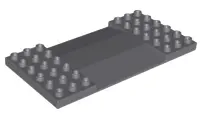 Dark Bluish Gray Duplo, Plate 6 x 12 with Center Ramp
