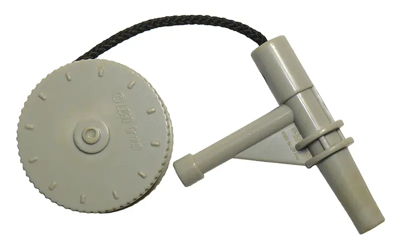 Light Bluish Gray Duplo Winch Drum Narrow with Black String and Light Bluish Gray Nozzle