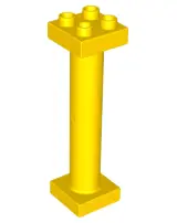 Yellow Duplo Support Column 2 x 2 x 6 Round with Open Latticed Back