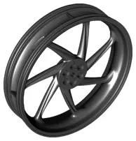 Black Wheel 107.1mm D. x 24mm Motorcycle