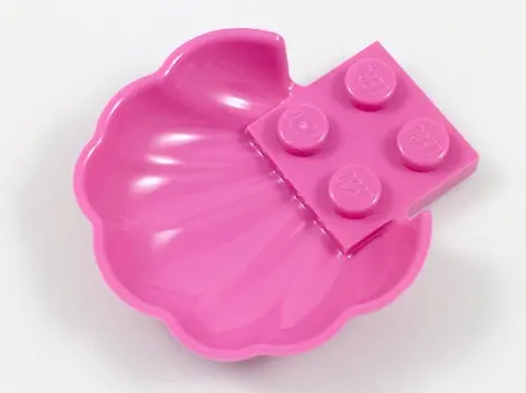 Dark Pink Clam / Scallop Shell with 4 Studs