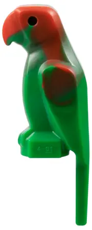 Green Bird, Parrot with Large Beak with Marbled Red Pattern