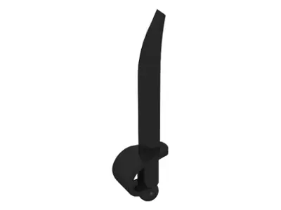 Black Minifigure, Weapon Sword, Cutlass / Saber with Small Hilt