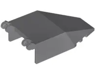 Dark Bluish Gray Windscreen 7 x 4 x 1 2/3 with Locking Dual 2 Fingers, 9 Teeth