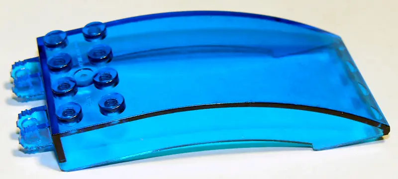 Trans-Dark Blue Windscreen 8 x 4 x 2 Curved with Locking Dual 2 Fingers