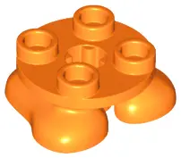Orange Legs with Plate Round 2 x 2 and Axle Hole - 2 Feet