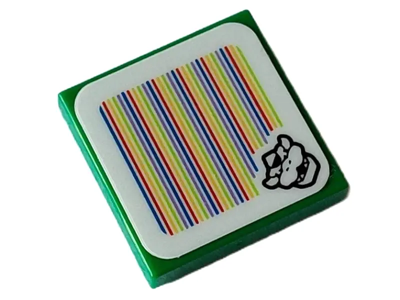 Tile 2 x 2 with Super Mario Scanner Code Bowser Pattern (Sticker) - Sets 71408 / 71431