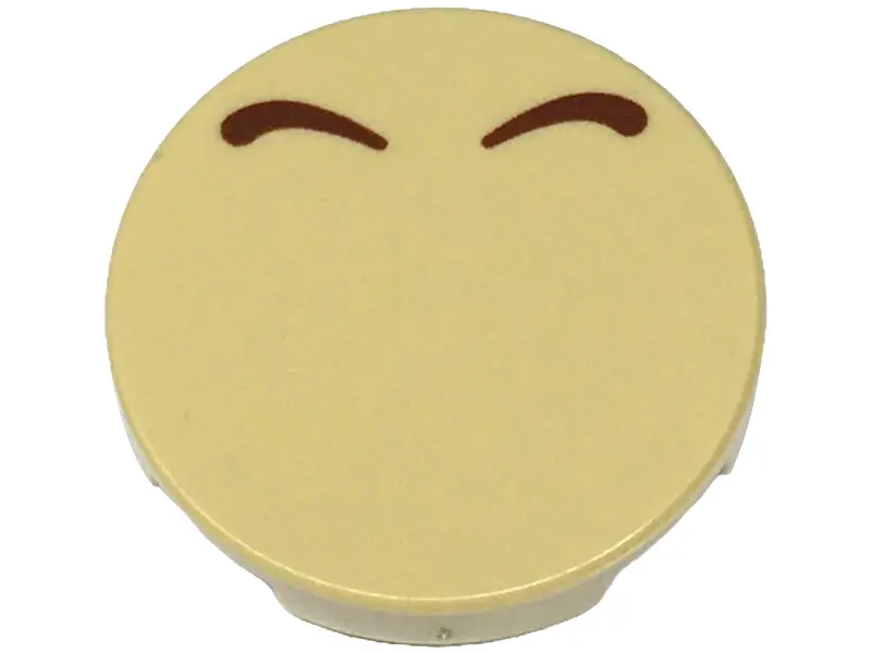 Tile, Round 2 x 2 with Bottom Stud Holder with 2 Reddish Brown Curved Lines Pattern (Super Mario Bow