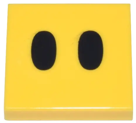 Tile 2 x 2 with Black Ovals / Eyes Pattern (Super Mario Lava Bubble Face)