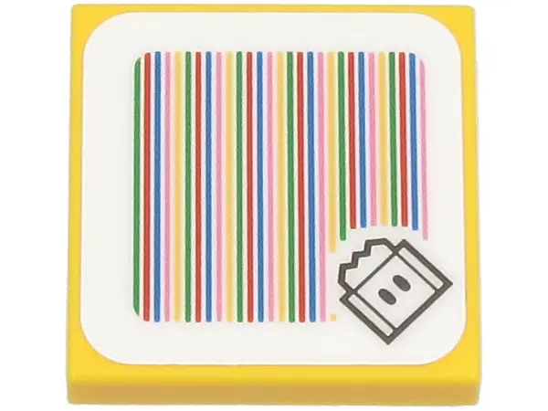 Tile 2 x 2 with Super Mario Scanner Code Lava Bubble Pattern (Sticker) - Sets 71364 / 71369 / 71403 