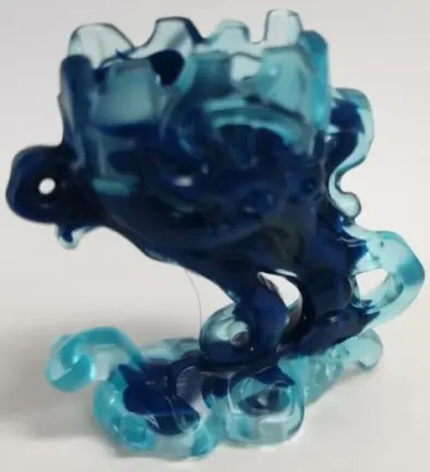 Trans-Light Blue Minifigure Pedestal Ghost / Smoke with Marbled Dark Blue Pattern