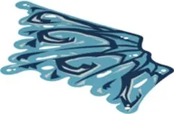 White Cloth Wing Dragon Left, Medium Azure and Tattered with Dark Blue Veins Pattern