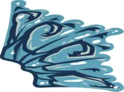 White Cloth Wing Dragon Right, Medium Azure and Tattered with Dark Blue Veins Pattern