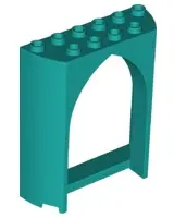 Dark Turquoise Panel 2 x 6 x 6 with Pointed Arch