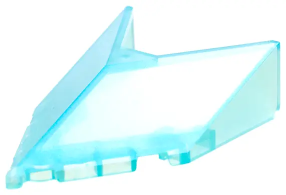 Satin Trans-Light Blue Windscreen 6 x 4 x 1 1/3 Pointed