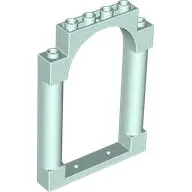 Light Aqua Door, Frame 1 x 6 x 7 Arched with Notches and Rounded Pillars