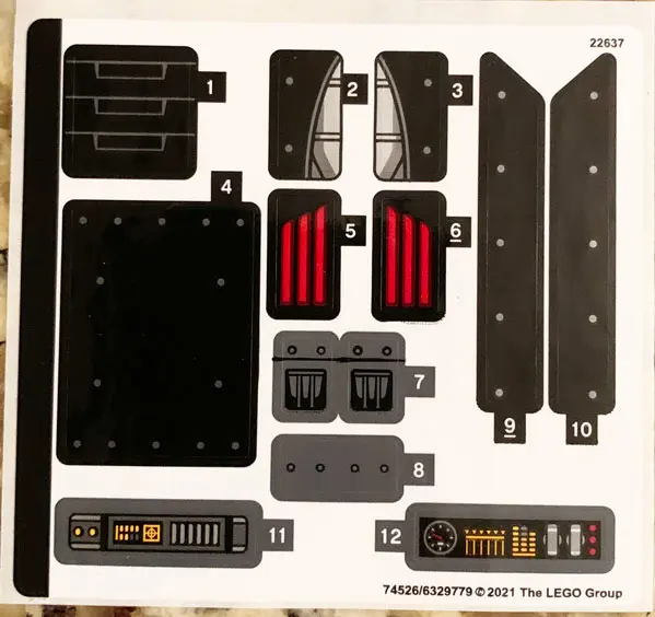 Sticker Sheet for Set 76181 - (74526/6329779)