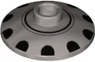 Metallic Silver Dish 2 x 2 Inverted (Radar) with Black Circles and Dots Hubcap Pattern