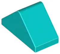 Dark Turquoise Slope 45 2 x 1 Double with Bottom Stud Holder