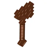 Reddish Brown Minifigure, Utensil Axe, Pixelated (Minecraft)